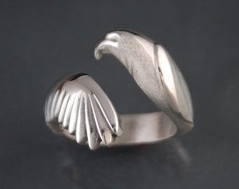 buzzard hawk  ring  silver