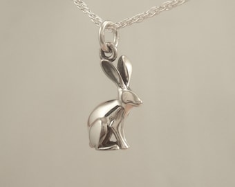 jack rabbit .   silver ,  charm or pendant