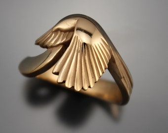 magpie  ring ,  bronze