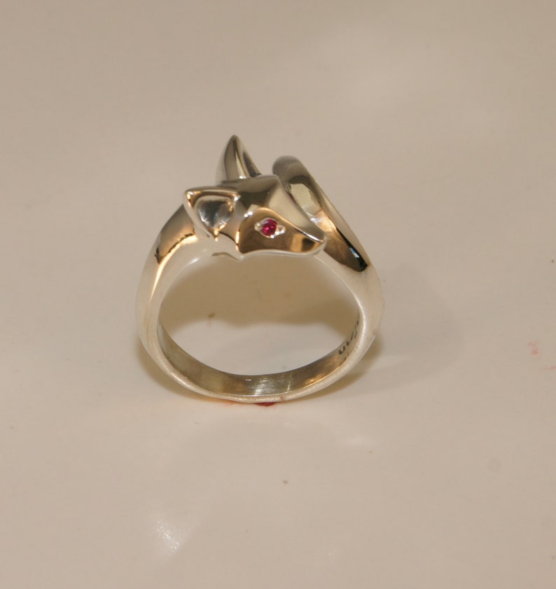 Bague de bébé renard. Argent, choisissez la couleur de vos yeux image 4