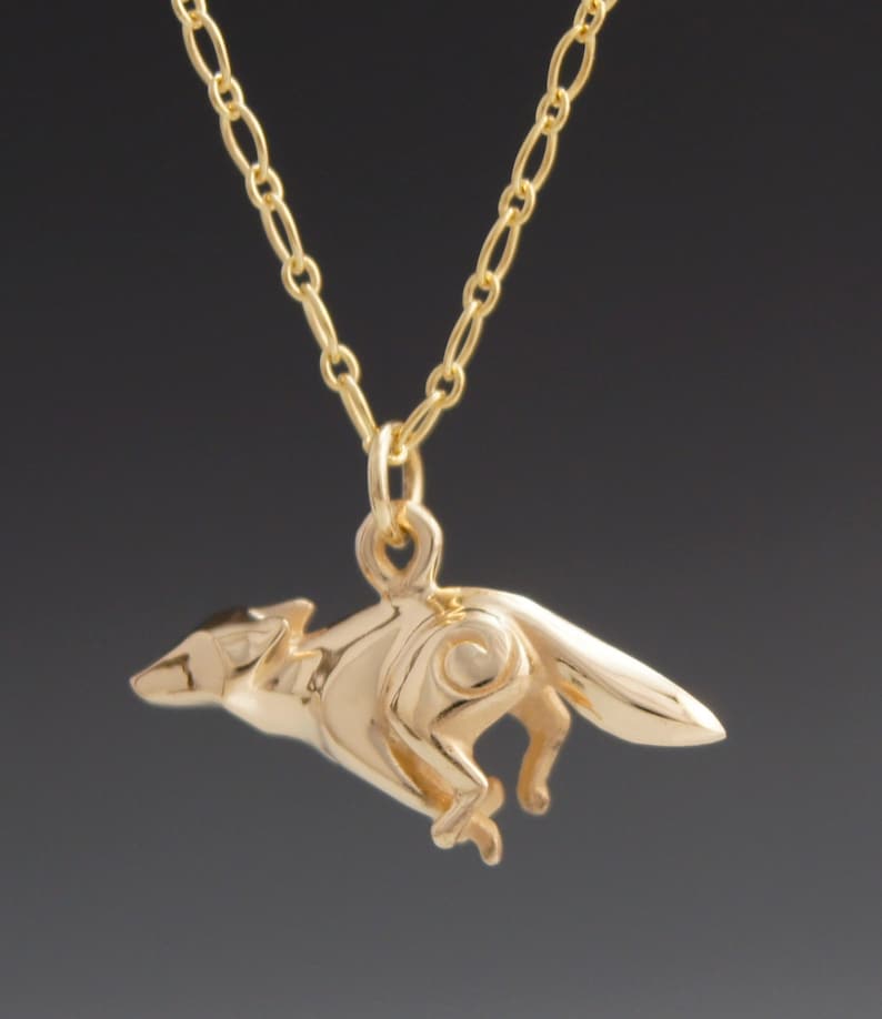 14 k coyote pendant image 2