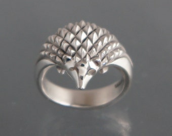 hedgehog ring  silver