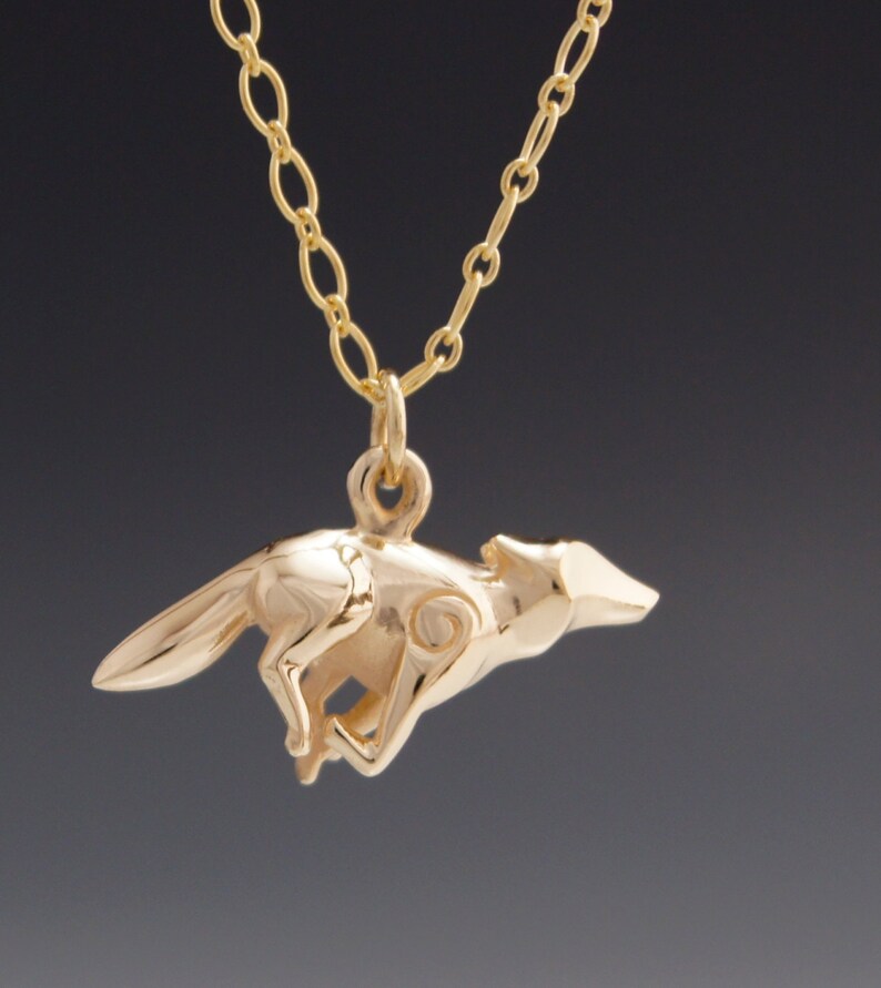 14 k coyote pendant image 1