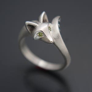 baby fox ring with diamond tail image 3