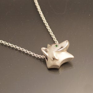 shaggy wolf silver pendant. pick your eye color image 3