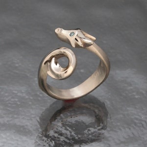 dragon ring , feathertail.  sterling silver