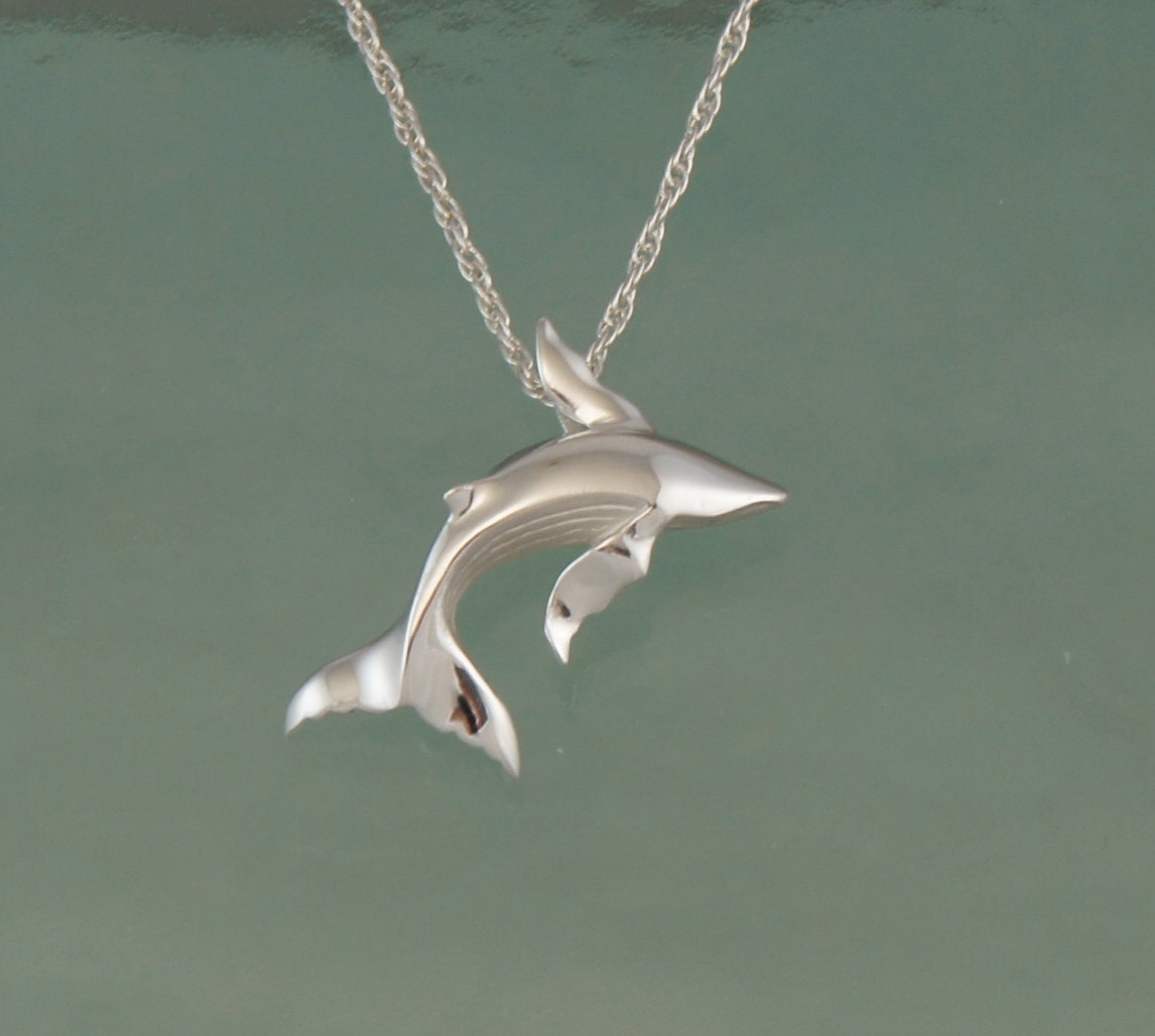 Pendentif Baleine à Bosse En Argent 925 - Bijou Marin Unisexe - MyRingShop - Neuf