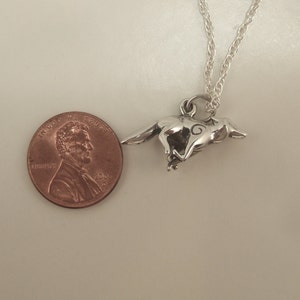 silver coyote pendant with chain image 3