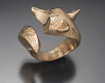 furred fox,   adjustable, bronze