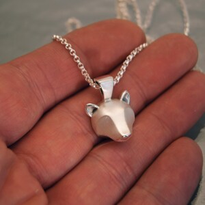 grizzly bear pendant. sterling with chain image 3