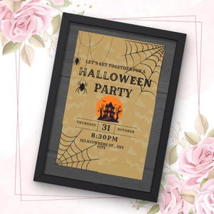 Vintage Haunted House Halloween Party Invitation Template (Digital)