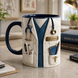 Custom Doctor Coffee Mug, Personalized Medical Mug With Name, Healthcare Worker Gift, Doctor Graduation Gift, Nurse Mug