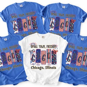 Custom Small Town Freedom Shirt, Personalized Zip Code Tee, 4th Of July Patriotic Shirt, Hometown USA Gift, Comfort Colors America Tee