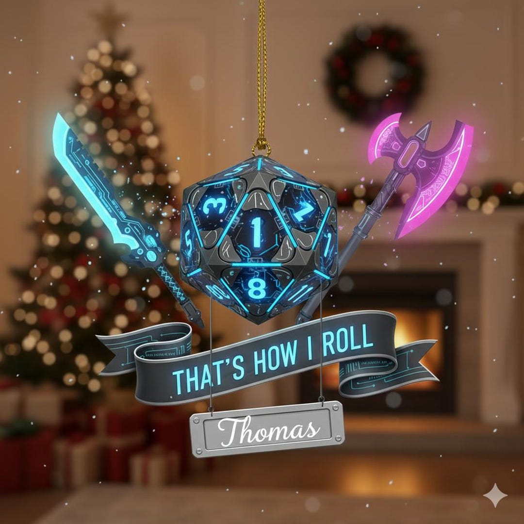 Christmas Dnd Ornament, Dungeons and Dragons Fans Gift, D&D