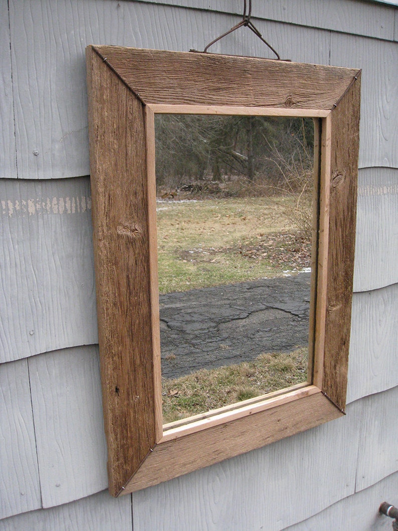 Large Primitive Rustic Barn Wood Mirror No.1602 Etsy