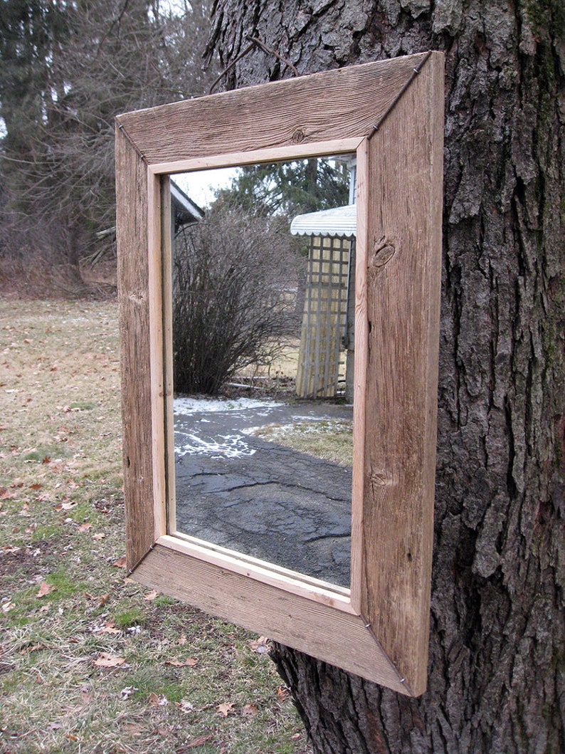 Large Primitive Rustic Barn Wood Mirror No.1602 Etsy