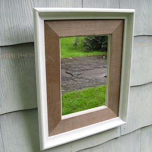 SOLD  Medium Rustic White Trim Barn Wood Mirror