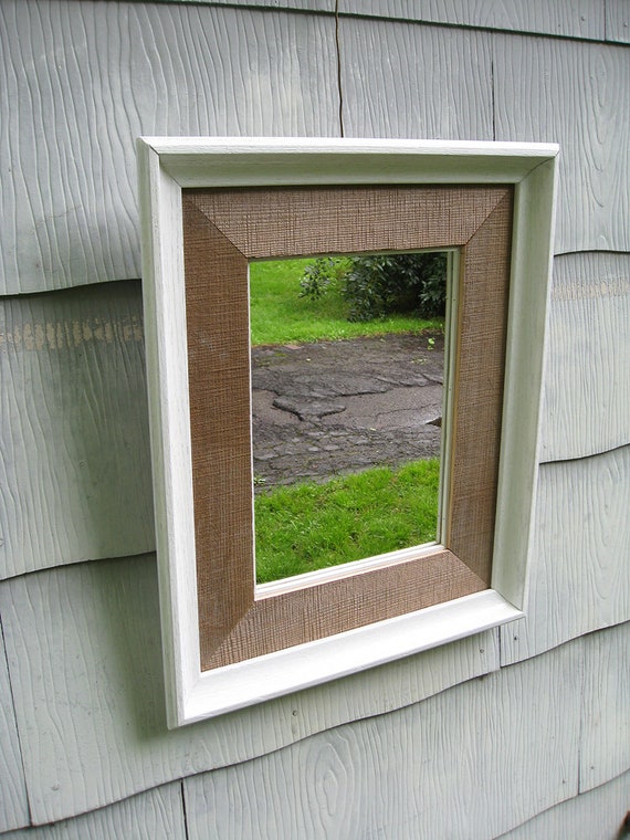 Medium Rustic White Trim Barn Wood Mirror Etsy
