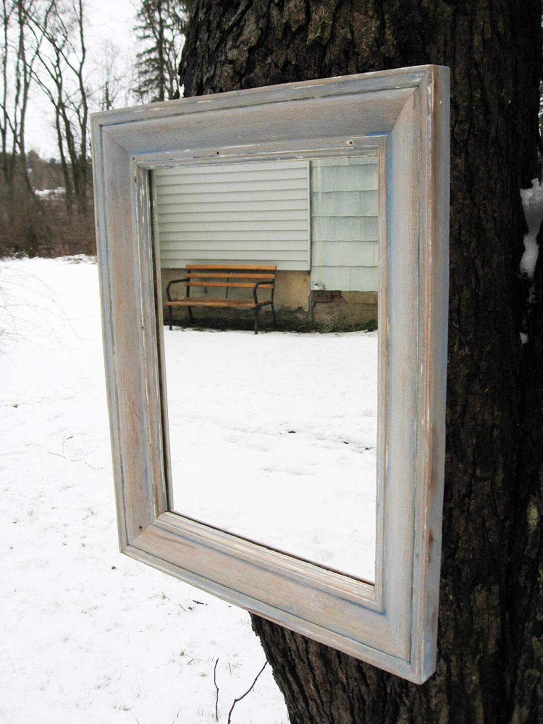 Large Rustic Recycled Mirror Etsy