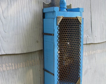 Blue Rustic Primitive Wall Lamp/Sconce
