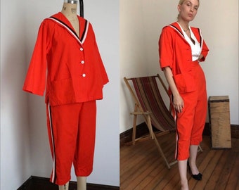 vintage 1950s nautical jacket & pant set {M}