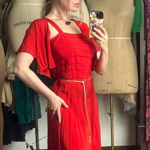 vintage 1940s red gown set {m}