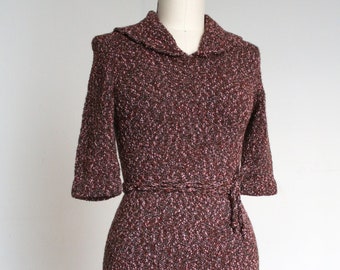 vintage 1950s knit sweater dress {xs-m}