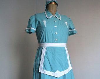 TWIN PEAKS vintage 1940s uniform dress set {XL} A