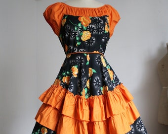 vintage 1950s floral dress {xs}