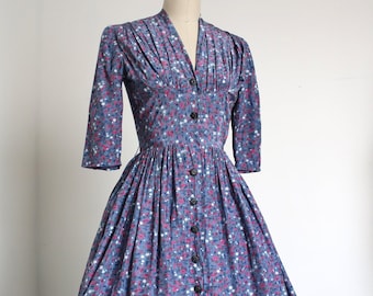 1950s Button Dress - Etsy