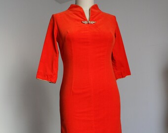 vintage 1960s Alfred Shaheen velvet dress {s/m}