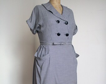 vintage 1950s sailor collar dress {1X}