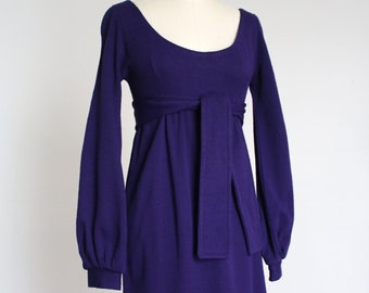 20 % OFF SALE // vintage 1960s 70s Alvin Duskin purple mini dress {xs}