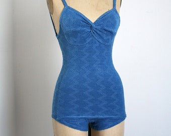 vintage 1930s blue swimsuit {xs}