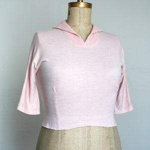 SALE // vintage 1950s pink knit shirt {L-XL}