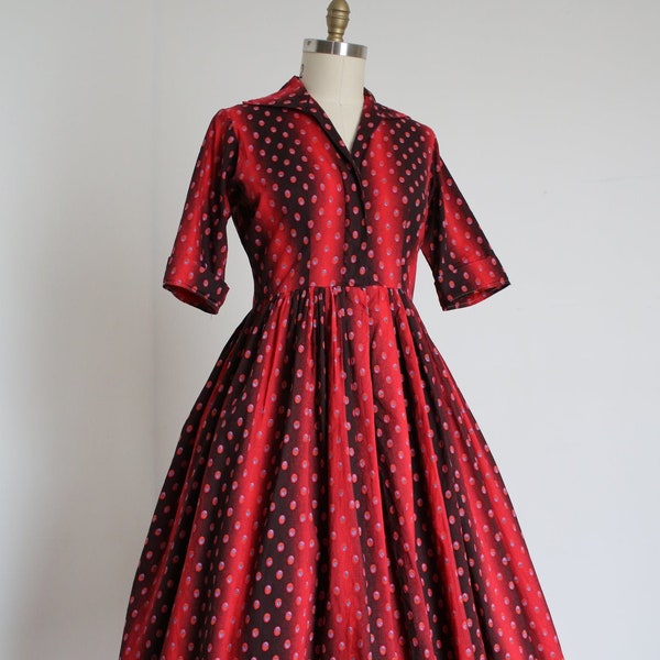 vintage 1950s shirtwaist dress {L}