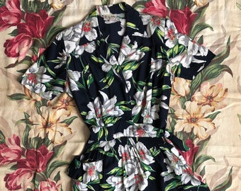 vintage 1940s floral dress {m}