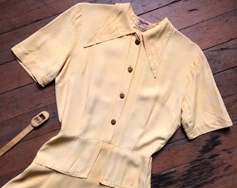 robe jaune vintage des années 40 {s}
