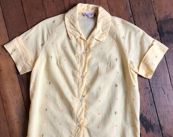 NOS vintage 1950s yellow top {xs}