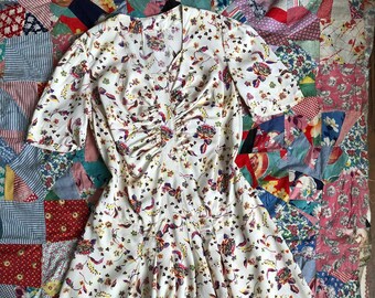 vintage 1930s floral dress {L}