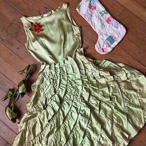 vintage 1950s green party dress {xs}