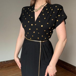 vintage 1940s studded rayon dress {xs}
