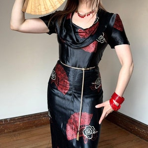 vintage 1940s novelty fan dress {xs}