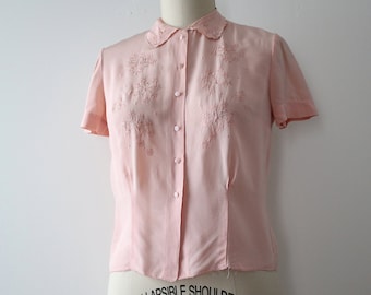 1940s blouse reproduction viscose 40s rayon shirt