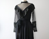 vintage 1970s Victorian Revival dress