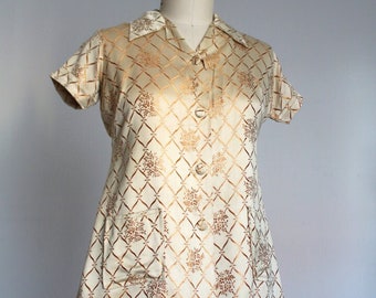 vintage 1940s gold blouse {L}