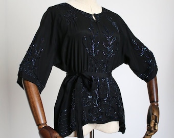 antique 1920s beaded blouse {XL}