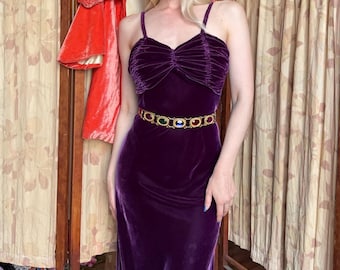 20 % OFF SALE // vintage 1930s purple velvet gown {xs}