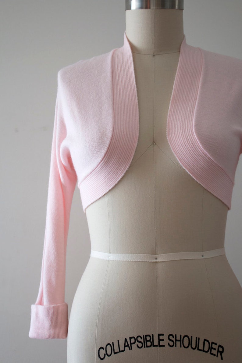 vintage 1950s pink bolero sweater