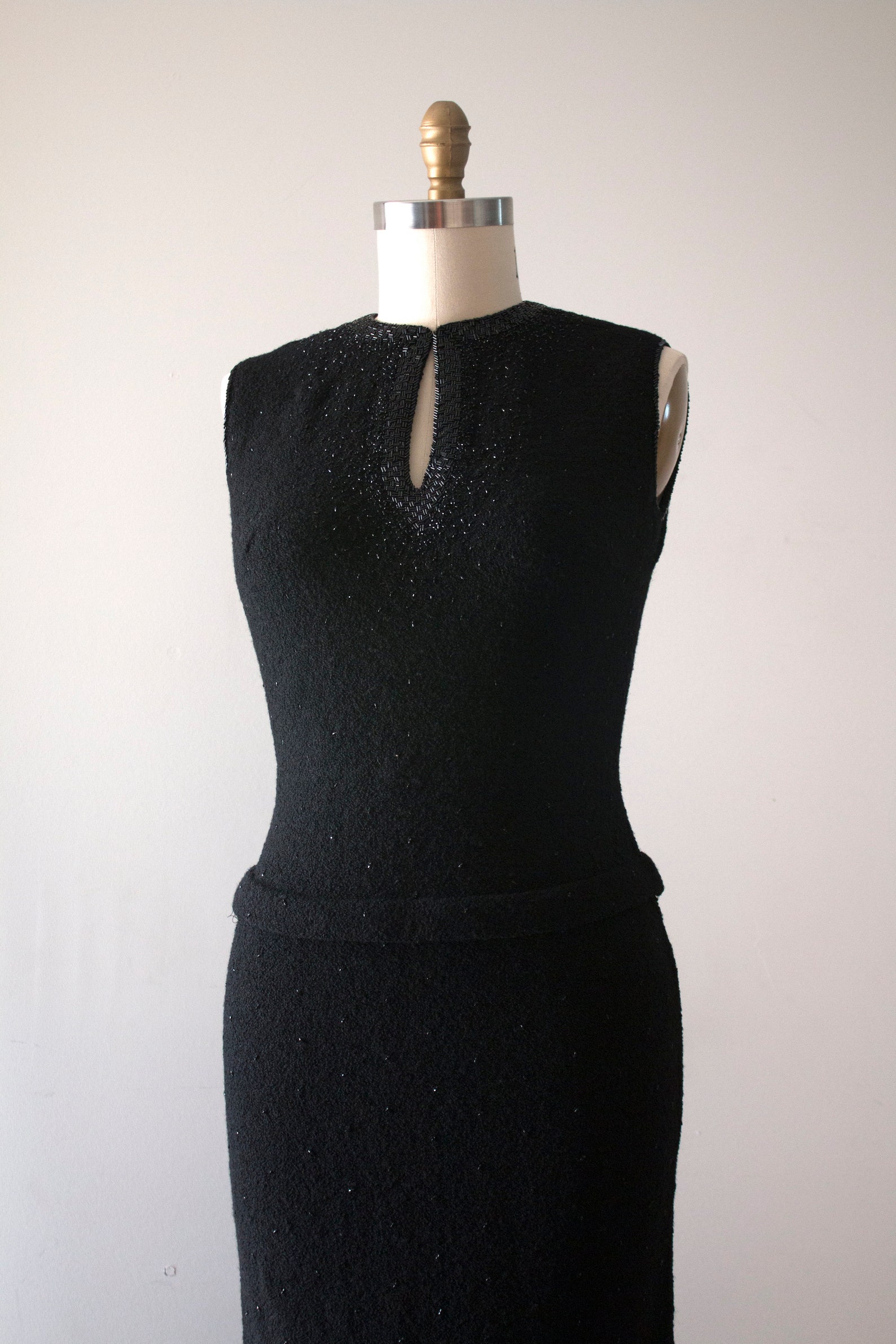 Vintage 1950s Gene Shelly beaded knit dress | Etsy